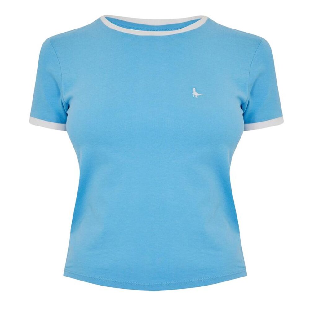 Jack Wills Womens/Ladies Trinkey Ringer T-Shirt / Sky Blue